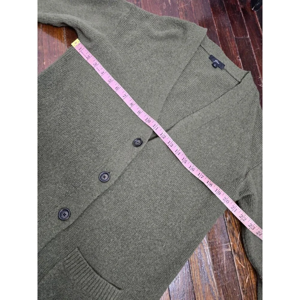 J. Crew Olive Green Long Cardigan Sweater Medium